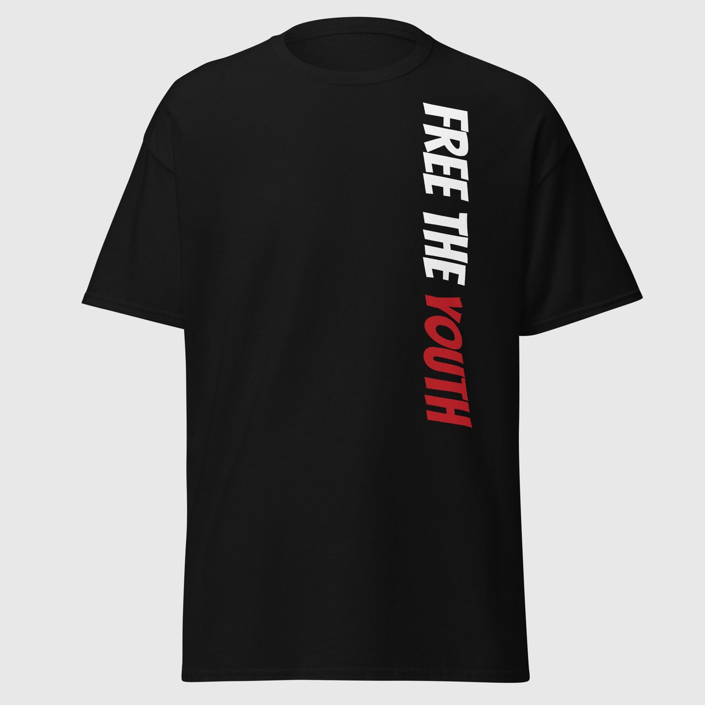 mockup of a black t shirt with a graphic print