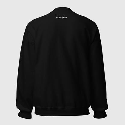 back side of a black sweatshirt