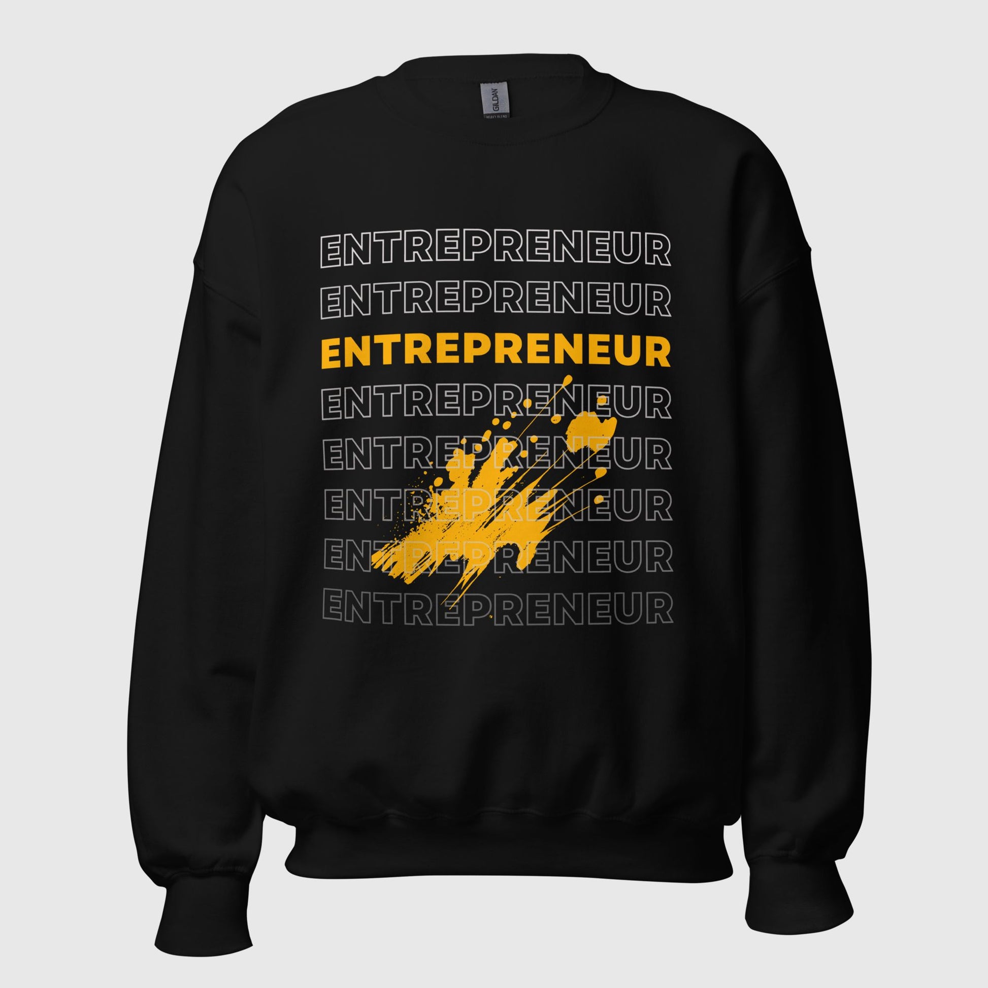 flat lay image of a black sweatshirt with a graphic print